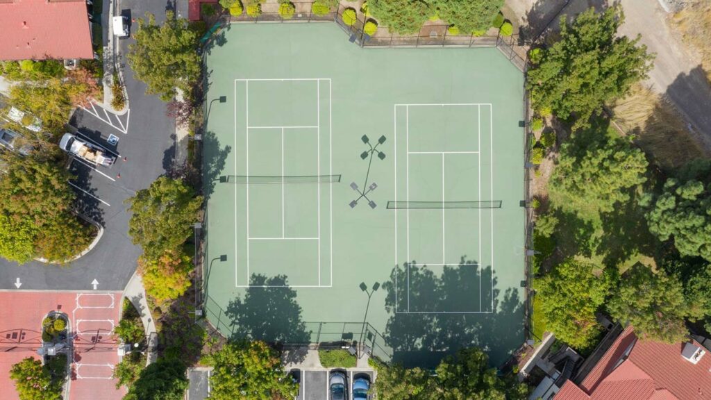 Ardenwood Forest aerial view of tennis courts