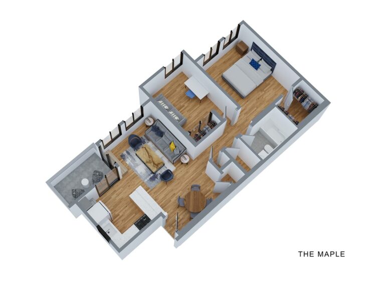 Maple - 2 Bed with Den - Furnished Rendering